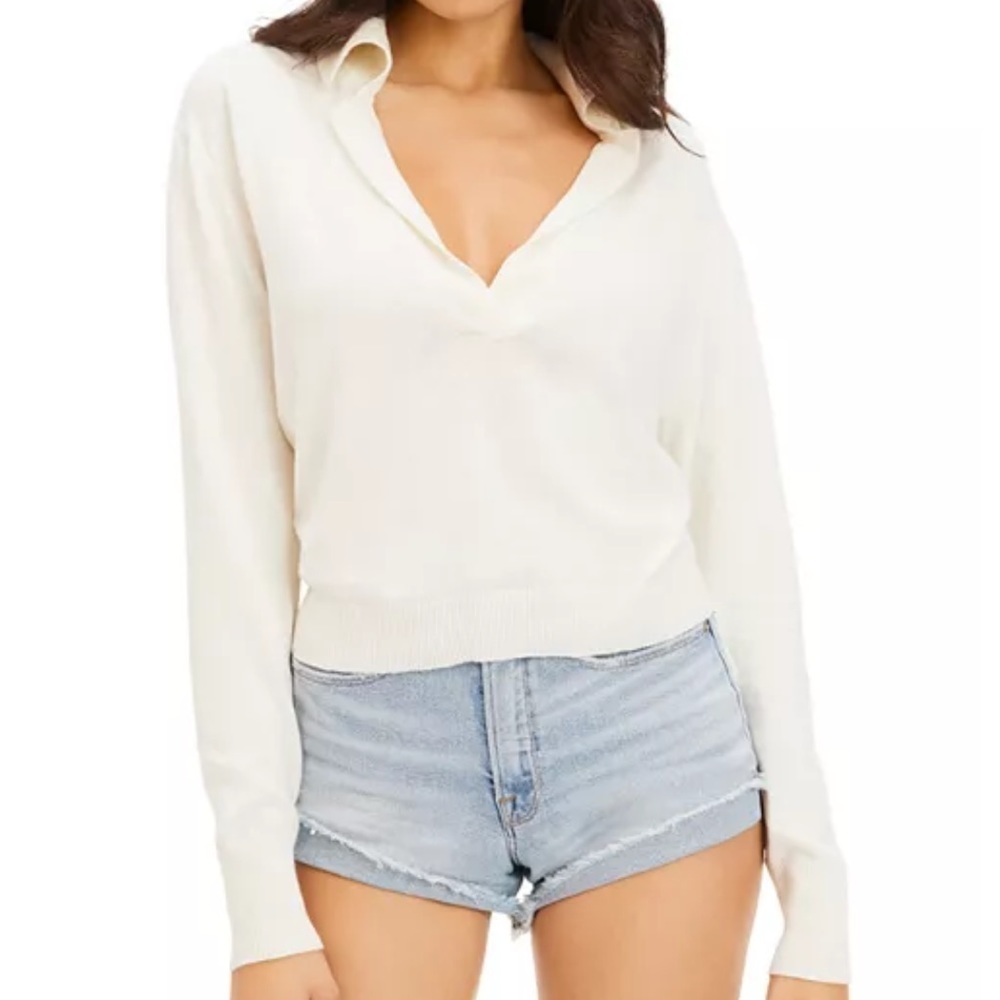 Good American | Sheer Henley Sweater Size 1/2